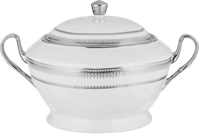 Ridge Porcelain Dinnerware Set, 122 Pieces - White Silver product image 4