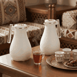 طقم ترامس كرم السيف غاليري، 1 / 0.65 لتر، نقش إسلامي، حافظة داخلية زجاج حراري - ابيض product image 2