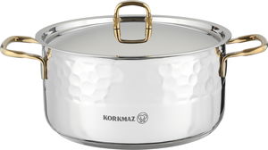 Korkmaz Erna Stainless Steel Cookware Set, 8 Pieces - Silver Gold product image 2