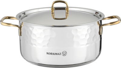 طقم قدور ستانلس ستيل ايرنا 2كوركماز، 8 قطعة - فضي ذهبي product image 2