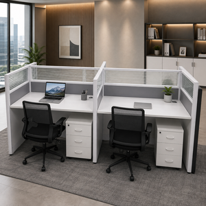 بارتشن رباعي خشب MDF، 120×255×284 سم - ابيض رمادي product image