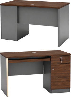 مكتب إداري خشب MDF، 120x60x75 سم - بني غامق رمادي product image