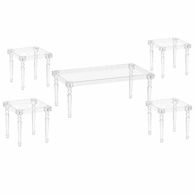 طقم طاولات اكريلك و زجاج، 5 قطع - شفاف product image 2