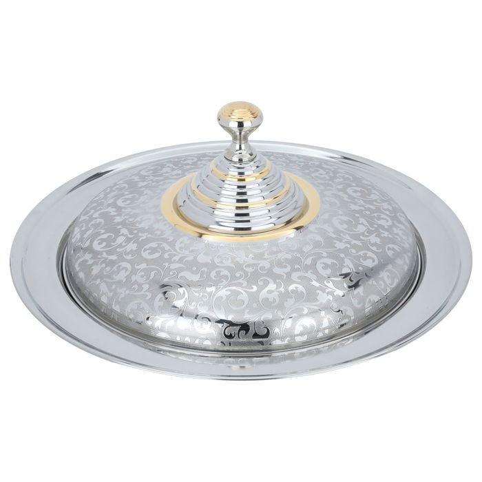 Al Saif Gallery Gozy Steel Serving Plate, 35 cm - Silver product image 2