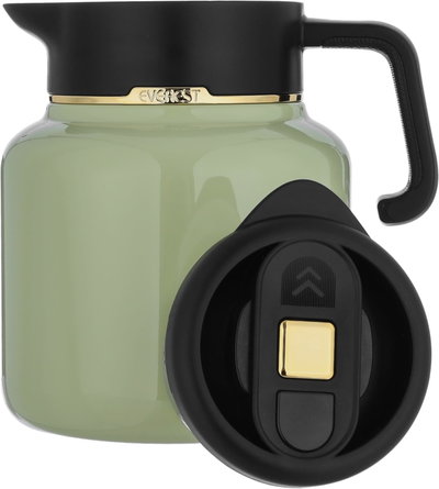 Sarah Steel Al Saif Gallery thermos, 1.5 liters, black handle, digital screen - black green product image 5