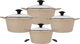 طقم قدور جرانيت فاليز، 8 قطع، غطاء زجاج - بني product image 1
