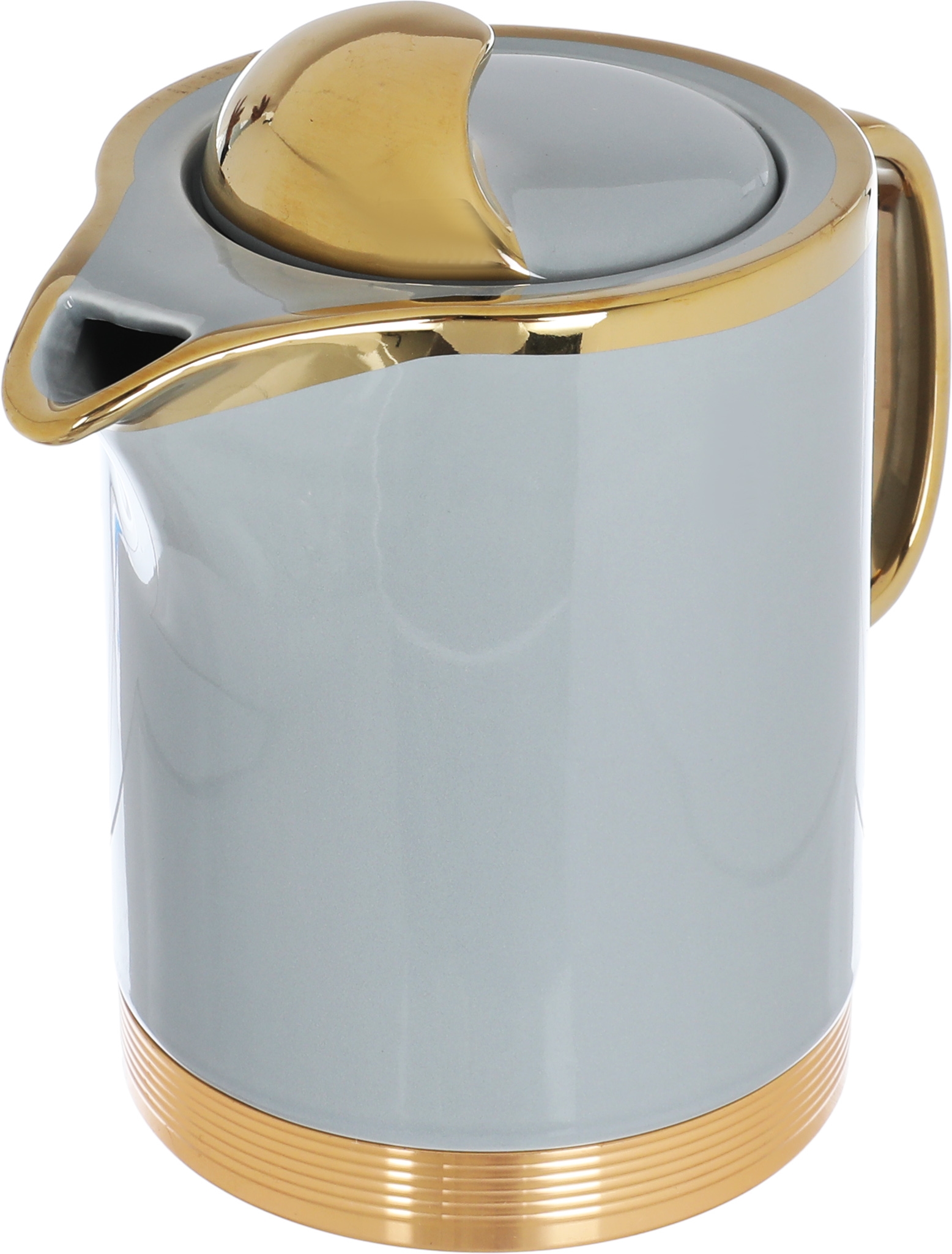 Al Saif Gallery Empire Porcelain Tea Serving Set, 250 ml/1 liter, Jug, 4 Cups, Tofaria - Golden Gray product image 5