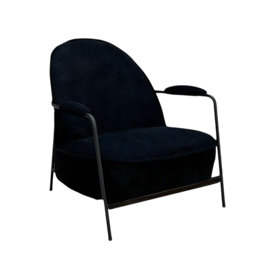 كرسي مودرن معدن، 85×60×60 سم، قماش بوكليه واسفنج - اسود product image 3