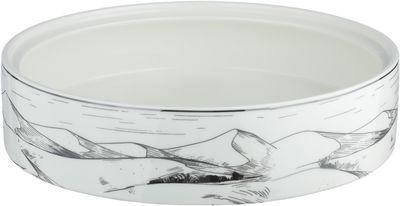 تمرية بغطاء بورسلان السيف غاليري، 18x18x5 سم، غطاء اكرليك، دائري - أبيض رمادي product image 2