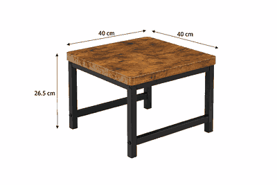 طقم طاولات خشب و معدن، 5 قطع - بني product image 4