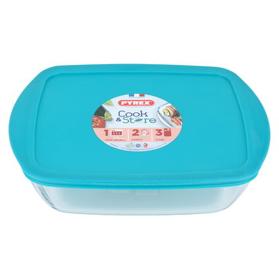 صينية فرن زجاج بغطاء بايركس، 20×28 سم، مستطيل - شفاف product image 2