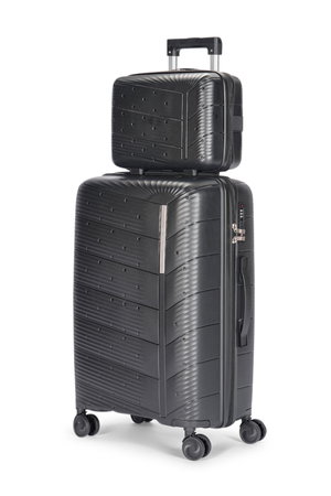 طقم شنط سفر بولي بروبيلين ليمرا، 4 مقاسات، 4 عجلات، بزاوية 360 درجة، LMA-PP508 - رمادي غامق product image 2