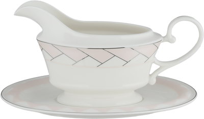 طقم تقديم سفرة بورسلان السيف غاليري، 166 قطعة، نقش فضي - أبيض وردي product image 24