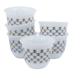 طقم فناجين قهوة عربي بورسلان السيف غاليري، 12 قطعة - ابيض ازرق product image 2