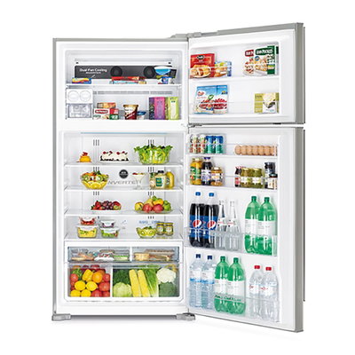 ثلاجة فريزر علوي هيتاشي، 21.2 قدم، 600 لتر، انفرتر، R-V805PS1KV-1BSL - فضي product image 2