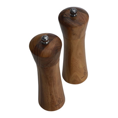 مطحنة فلفل وملح خشب السيف غاليري، قطعتين - بني product image 3