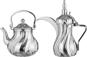 alsaif plus alsaif plus Samira Stainless Steel Coffee Pot and Teapot Set, 2/1.4 Liter - Silver product image