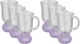 Al Saif Gallery Glass Cup Set, 6 Pieces, Mauve Base, Handle - Clear Mauve product image 1