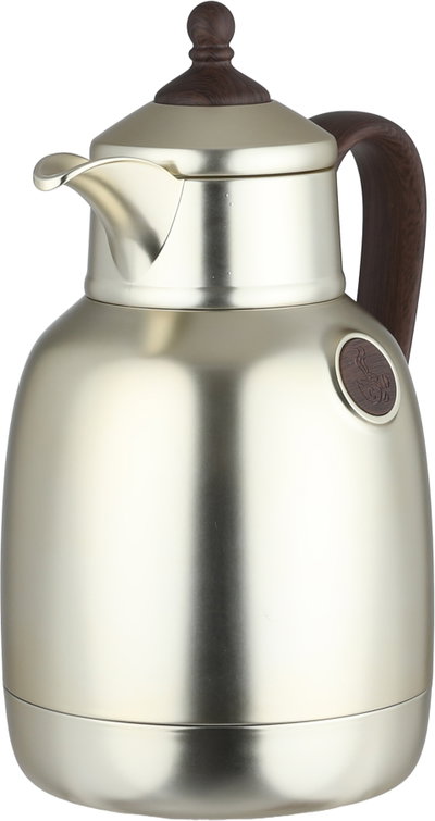 Lalooza Bran Thermos Set, 0.7/1 Liter, Glass Interior, Push-Button Lid - Matte Wood Finish Silver product image 9