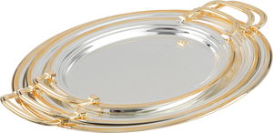 Alsaif Gallery Steel Tofry Set, 3 Pieces - Silver Gold product image
