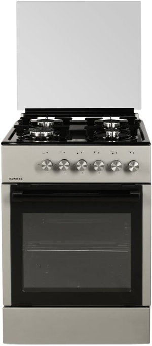 فرن غاز كومتل، 57×57 سم، 4 شعلات، 60 لتر، LF66GG-40F - اسود فضي product image