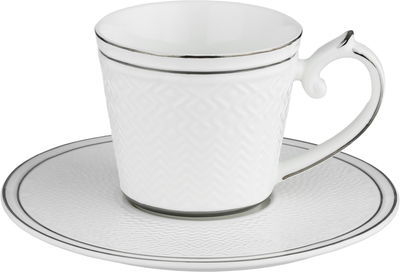 طقم فناجين قهوة تركي بورسلان السيف غاليري، 120 مل، 12 قطعة - أبيض فضي product image 2