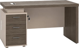 Executive desk, MDF wood, 120x60x75 cm - dark brown beige product image