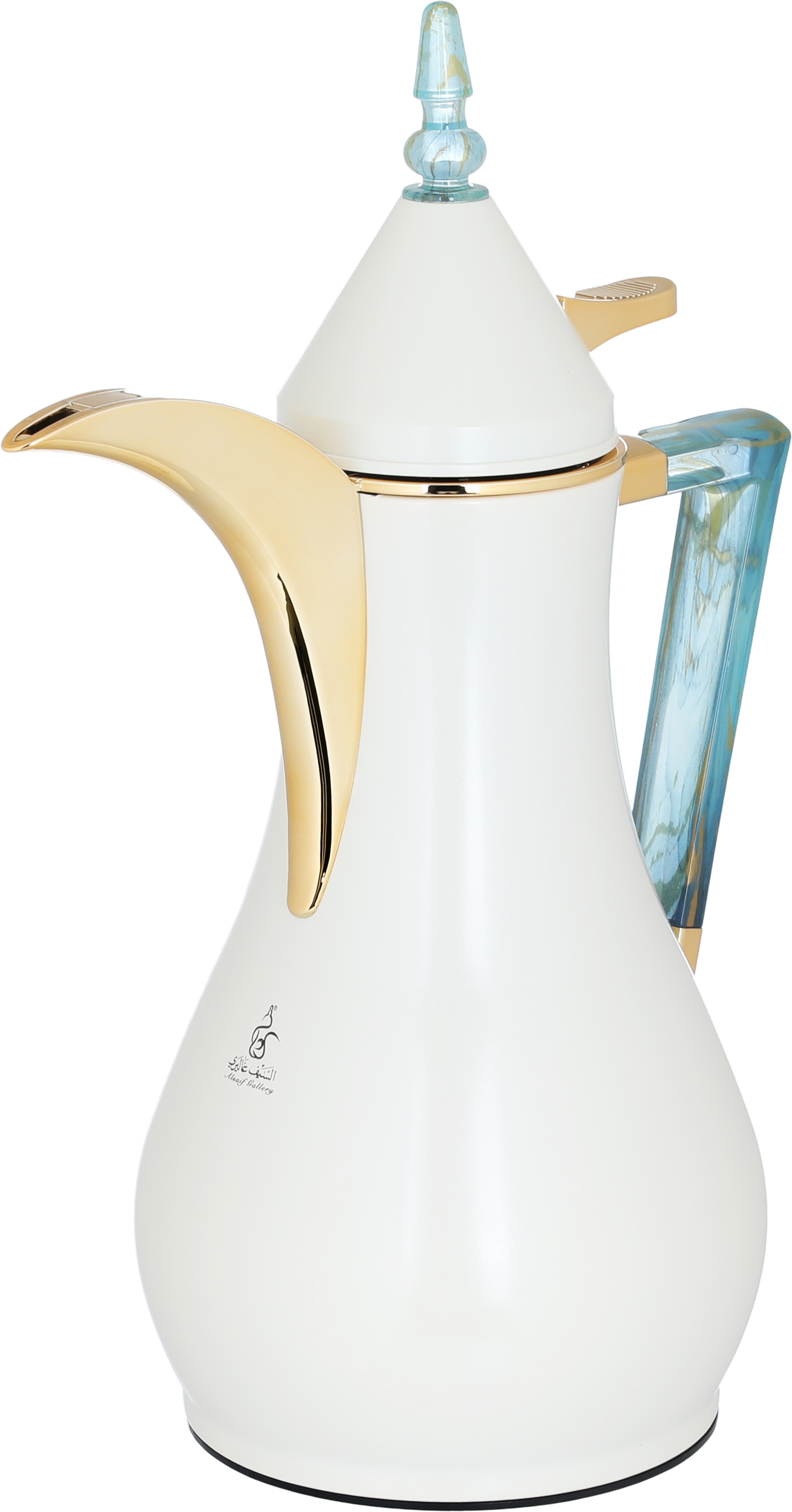 Al Saif Gallery Maha thermos set, two pieces, 1 liter, thermal glass inner shell, steel outer shell - pearl product image 7