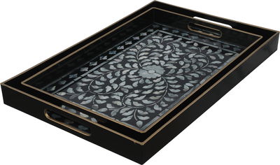 Al Saif Gallery Plastic Serving Tray Set, 2 Pieces - Multicolor product image 1