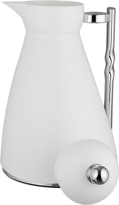 ترمس نور جلوري، 1 لتر، حافظة داخلية زجاج، ضغاط، يد فضي - أبيض product image 4