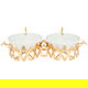 Al Saif Gallery Double Porcelain Heater Set with Glass Lid and Gold Stand, 12 Inch, Round - White product image 2