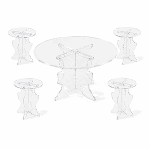 طقم طاولات اكريلك، 5 قطع - شفاف product image 2