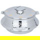 Ashwaq Steel Al Saif Gallery Food Container, 7500 ml, Indian, Gold-Silver Pattern product image 1