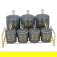 طقم علب بهارات بورسلان السيف غاليري، بستاند، 7 قطع - رمادي غامق product image 1