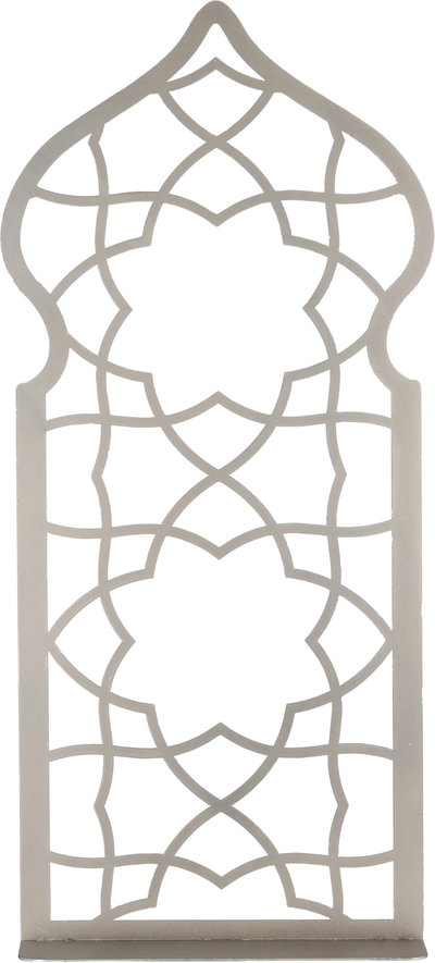 Decorative stand with Islamic pattern, steel, 21.5x8x50 cm - Beige product image 2