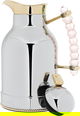 Al Saif Gallery Farida thermos set, 1/0.7 liter, two pieces, thermal glass inner container, steel outer shell - silver product image 2