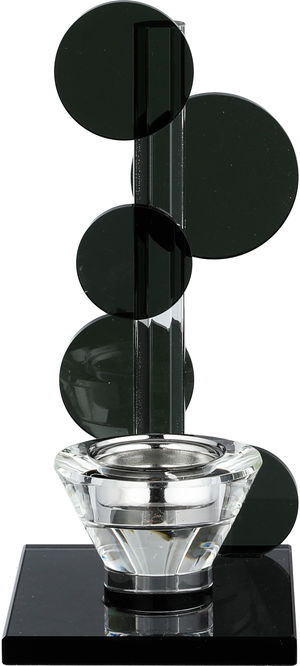 مبخرة زجاج السيف غاليري، 9.5x12x21 سم، قاعدة مربع - أسود شفاف product image