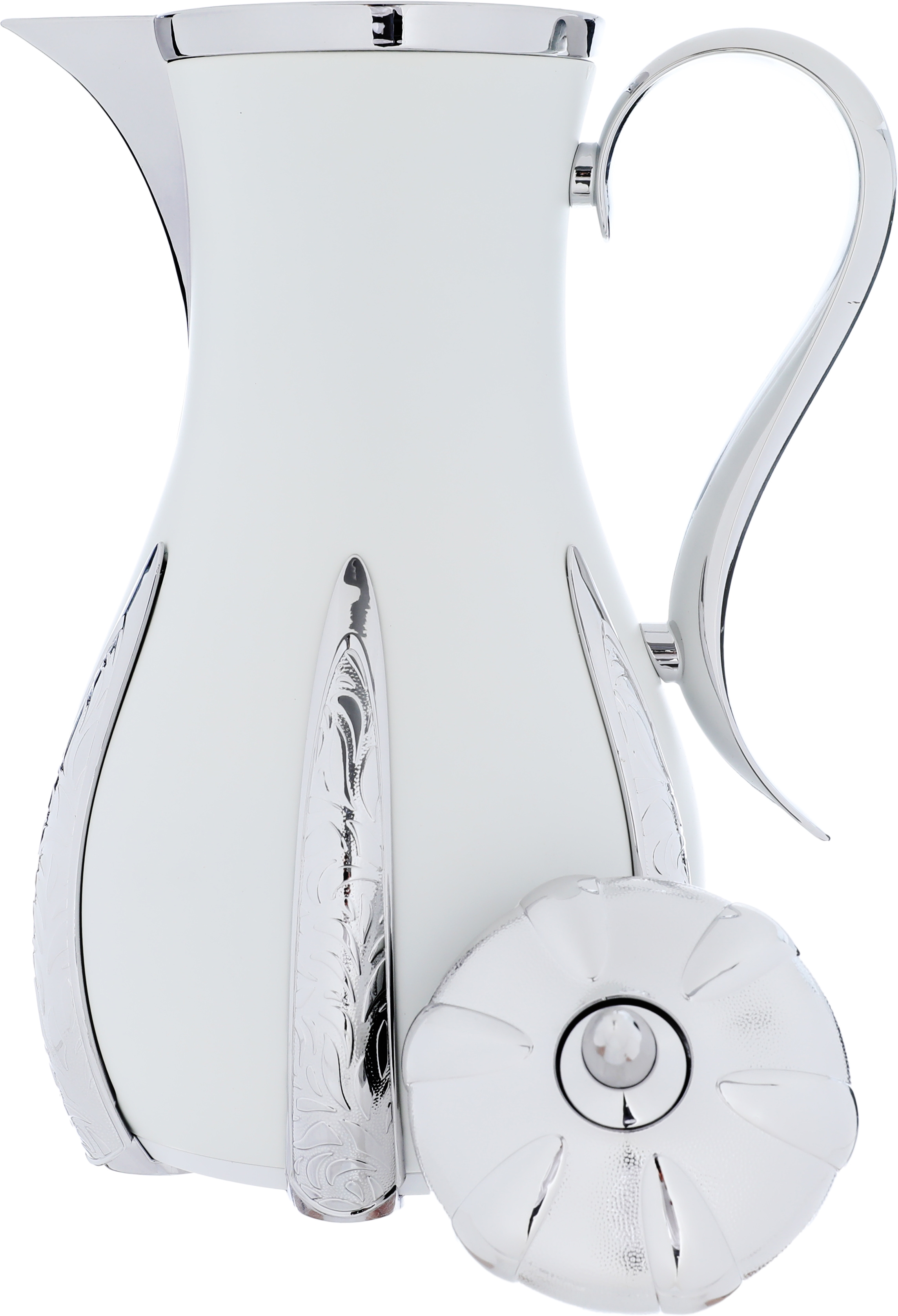 Al Saif Gallery Sana thermos set, 1 liter, thermal glass inner container, steel outer shell - white product image 2