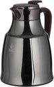 Al Saif GalleryAl-Diriyah Thermos, 0.5 Liter, Glass Inner Container, Stainless Steel Outer Body, Self-Service, Push-Button - Glossy Black Dark Wood product image 4