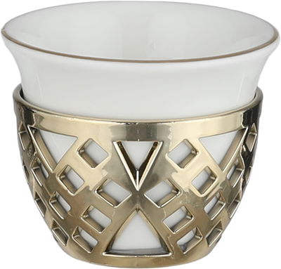 طقم فناجين قهوة مارية بورسلان سيف بلص، 12 قطع - ابيض ذهبي product image 2