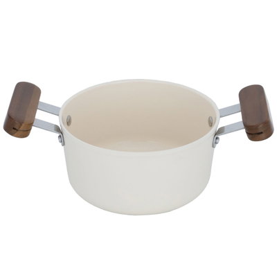 Tornado Ceramic Pot, 16 cm, Wooden Handle - Beige product image 3