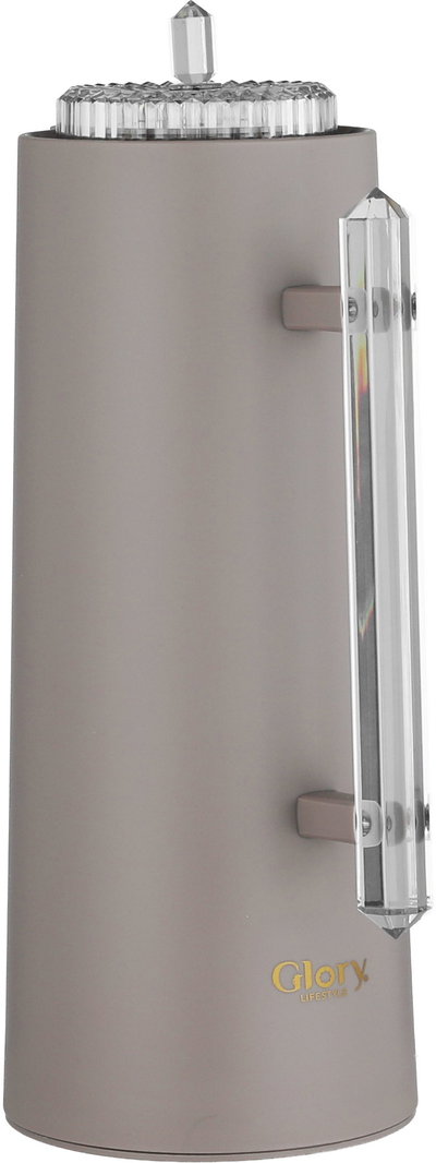 Glory Lean Thermos, 1 Liter, Glass Inner Container, Pump, Transparent Handle - Cappuccino product image 3