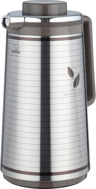 zojirushi Abu Feel Japanese Thermos, 1 liter, glass inner container, stainless steel outer body - Silver Cappuccino product image 4