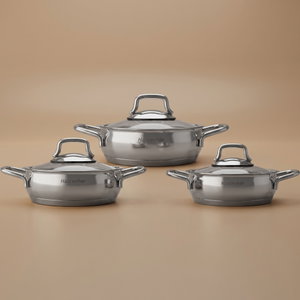 طقم قدور استيل بغطاء زجاج هاشيفر، 6 قطع - فضي product image