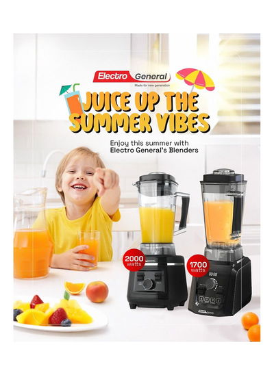 خلاط كهربائي إلكترو جنرال، 2000 واط، 2.5 لتر، 4 سرعات، BLC-208L - أسود product image 3