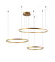Meshkati modern chandelier, 3 circular rings, 3000 Kelvin, 75 watts, 60 x 80 x 100 cm, acrylic aluminum, LED - gold product image 2