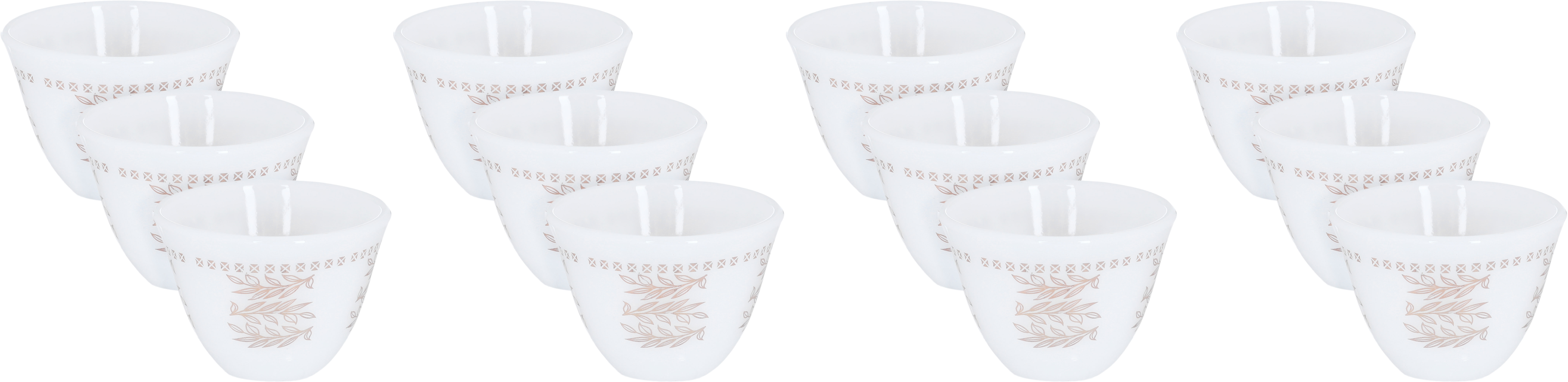 Arcopal Al Saif Gallery Arabic coffee cups, branch pattern, 12 pieces - white product image