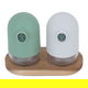 Al Saif Gallery glass navigation set, two pieces, wooden base - colored product image 2