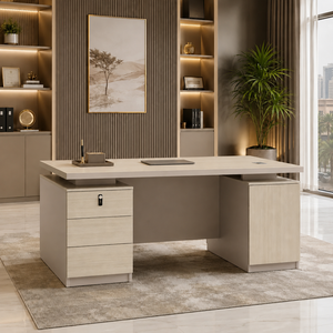 مكتب إداري مودرن خشب MDF، 75×140×70 سم - بيج product image