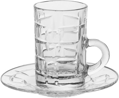 Alsaif Gallery Crystal Serving Set (Bialat + Cups), with Saucer, 18 Pieces - Transparent product image 3